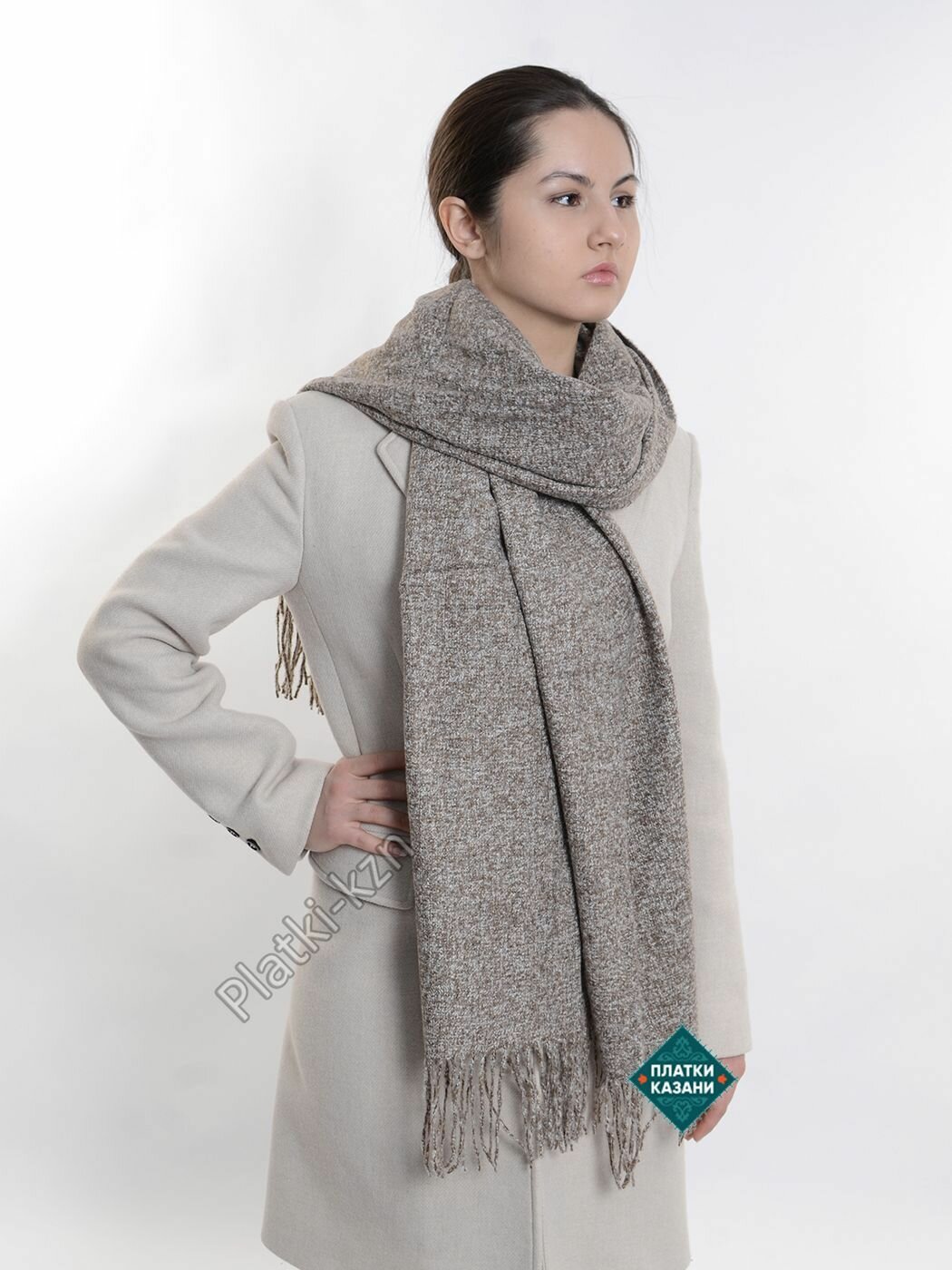 Палантин Cashmere Базовая коллекция для женщин,180х65 см, темно-бежевый