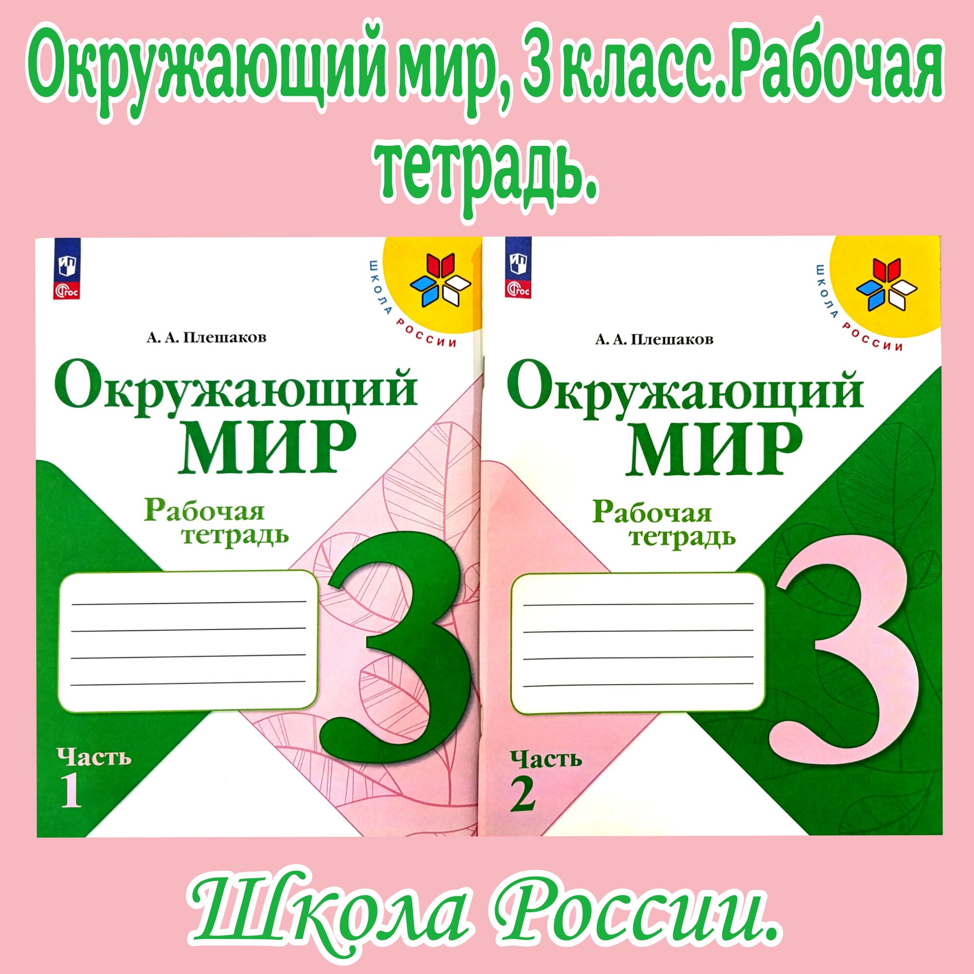 Окружающий мир 3 класс. Рабочая тетрадь. Комплект (часть 1, 2). Школа России. ФГОС | Плешаков А 2024 год.