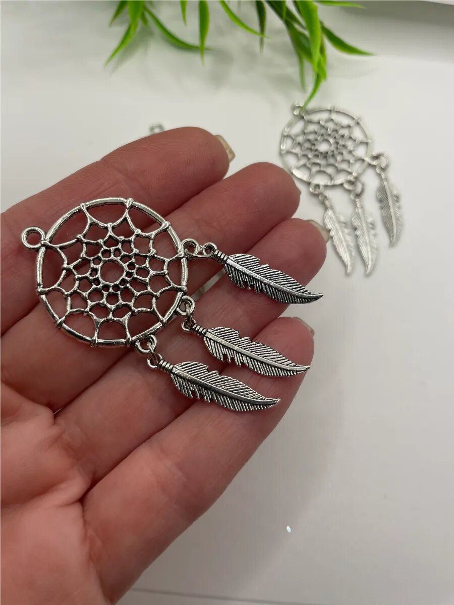 Подвеска "Ловец Снов", бижутерный сплав, длина 6 см, диаметр 2,7 см, 1шт — фото 1