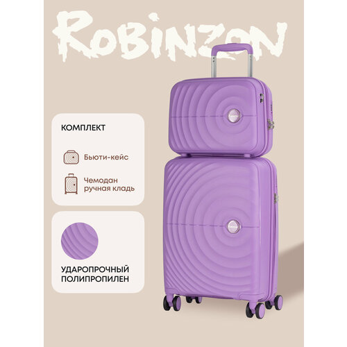 фото Чемодан robinzon, 37 л, розовый