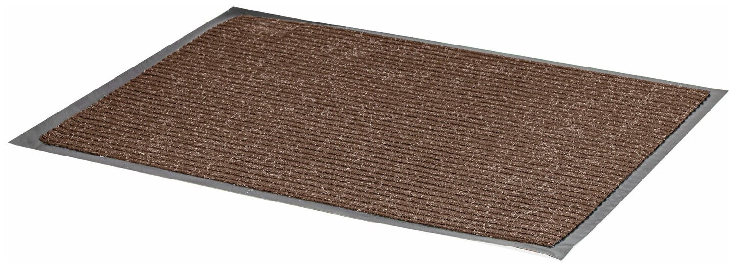Коврик входной ворсовый влаго-грязезащитный LAIMA, 60×90 см, ребристый, толщина 7 мм, коричневый, 602868 - фотография № 11
