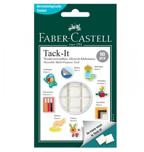 Масса для приклеивания Faber-Castell "Tack-It" 90 кубиков 50г картон. уп. (589150)