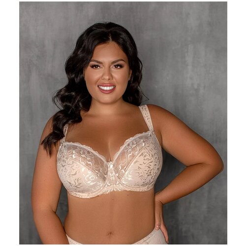 фото Бюстгальтер lady lux, размер 90f, серебристый пион