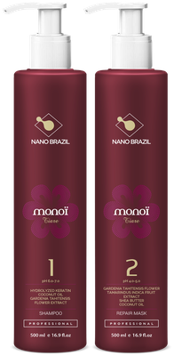 Ботокс для волос Monoi Tiare профессиональный набор для выпрямления волос 2х500 мл