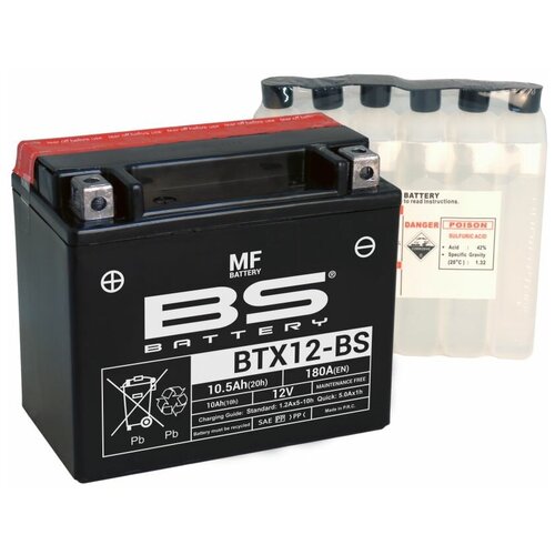 Аккумулятор мото BS-BATTERY BTX12-BS (YTX12-BS) 10Ah 150x87x130