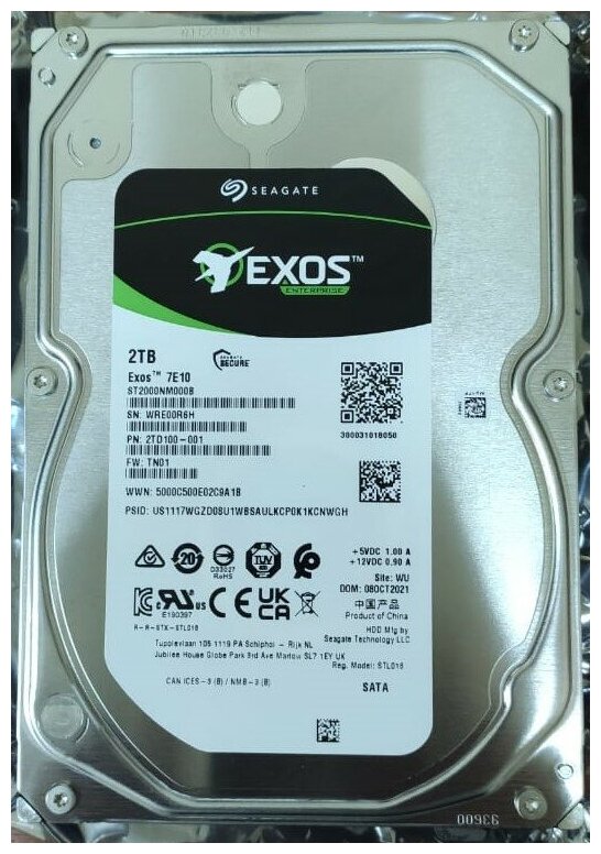 Seagate 2TB Seagate Exos 7E10 ST2000NM000B SATA 6Gbs 7200 rpm 256mb buffer 35