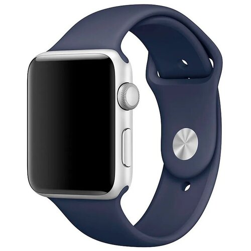 Cиликоновый ремешок для Apple Watch Series 1-8 - 38/40/41 мм (эпл вотч), темно-синий