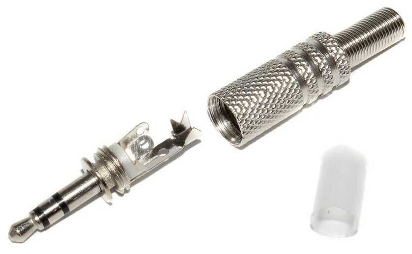 Штекер Mini Jack 3.5 мм трехпиновый для установки на кабель