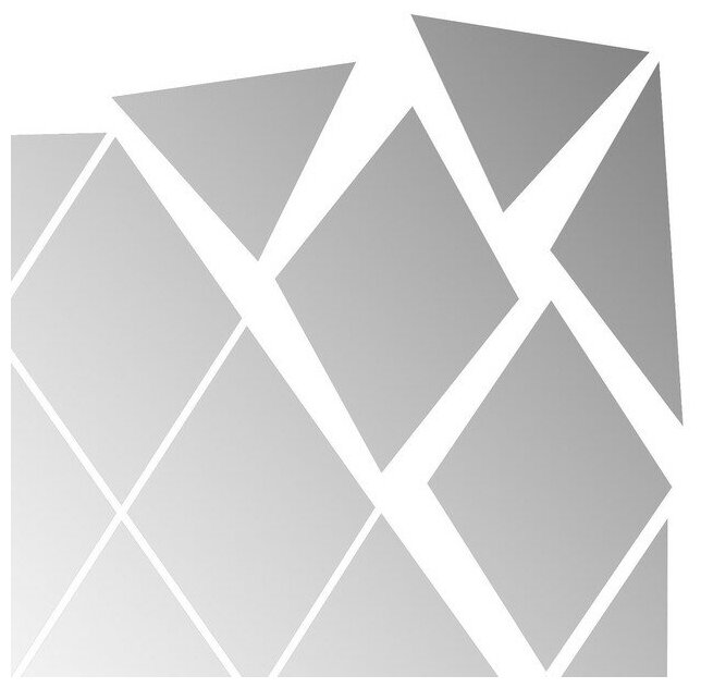 Декор настенный "Ромбы", зеркальный, 32 элемента, 50 х 100 см, серебро - фотография № 3