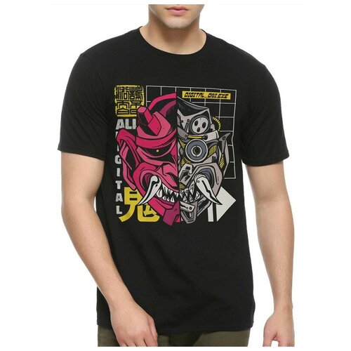 Футболка Dreamshirts Studio Японский демон Они / Киборг / Мужская Черная 2XL