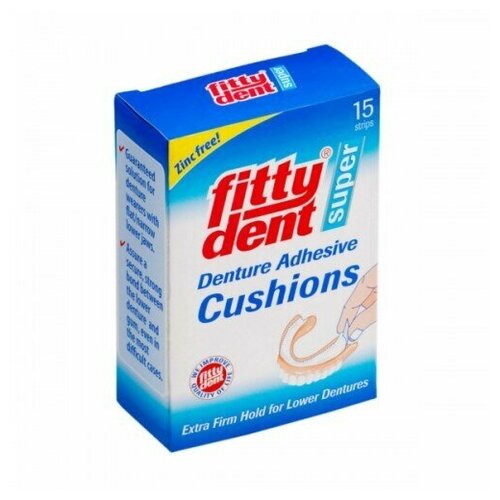 Фиксирующие вкладыши Fittydent super Denture Adgesive Cushions, 15 штук