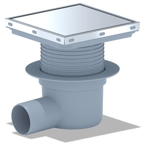 50 трап с гориз. спуском, рег решетка 150х150 нерж, сухой АНИ пласт TQ5812 (под плитку)