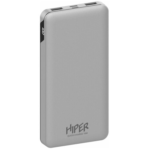 Мобильный аккумулятор Hiper MFX 10000 10000mAh 3A QC PD 2xUSB серебристый (MFX 10000 SILVER)