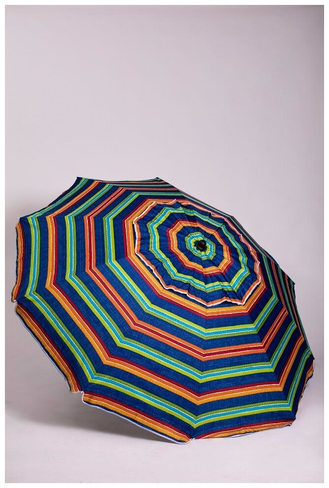 Зонт пляжный, солнцезащитный 2.2 м 10 спиц, . ткань-оксфорд, с клапаном, с наклоном. - фотография № 7