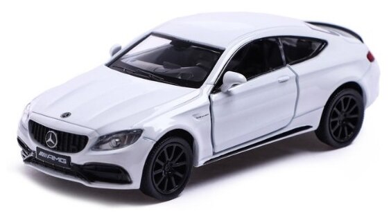 Машина металлическая MERCEDES-AMG C63 S COUPE, 1:32, открываются двери, инерция, цвет белый