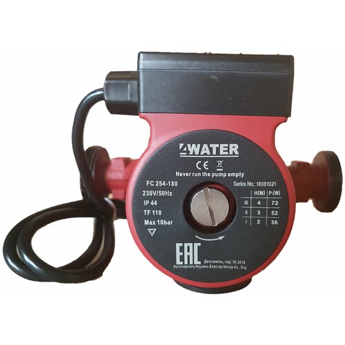 Насос циркуляц. 4WATER 230В/50Гц, для систем отопления, соединение фитинги FC 254-180 ECO