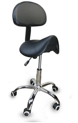 Ортопедический стул-седло со спинкой (чёрный)