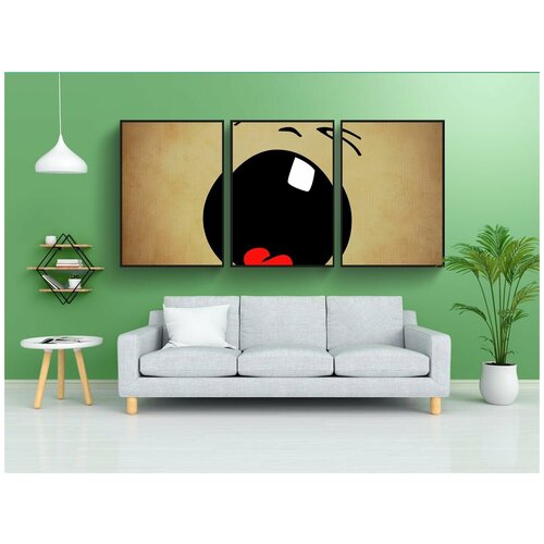 фото Набор модулных постеров для интерьера "смайлик, веселье" 60x90 см. в тубусе, без рамки lotsprints