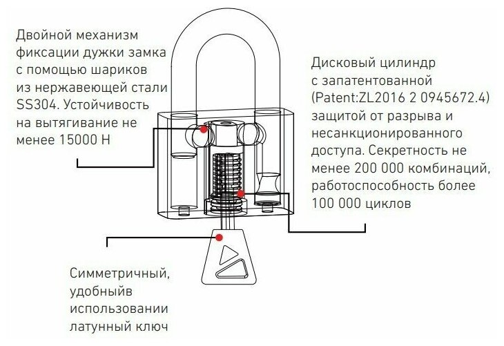 Булат ВС 3-С50 НС нержавеющая сталь 3кл. d.10мм Замок навесной (36,12) zm_13989 - фотография № 8