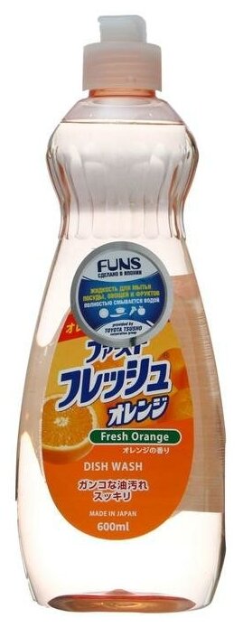 Funs Жидкость для мытья посуды, аромат апельсина, 600 мл (Funs, ) - фото №19
