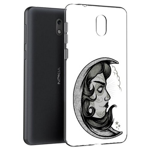 Чехол задняя-панель-накладка-бампер MyPads черно белая луна с лицом для Nokia 2.1 противоударный чехол задняя панель накладка бампер mypads черно белая луна с лицом для nokia x100 противоударный