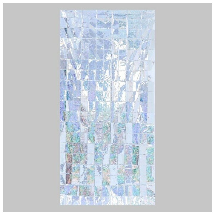 Праздничный занавес голография, 100 x 200 см, цвет серебро