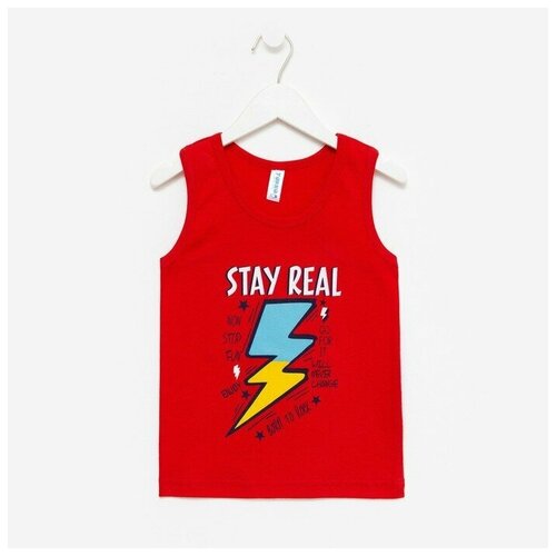 фото Майка для мальчика, цвет красный, рост 92 см rusexpress