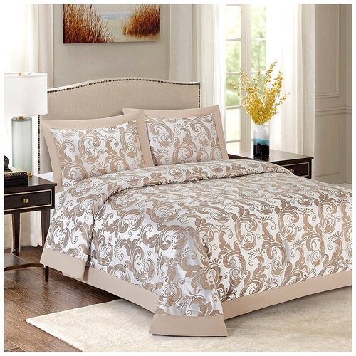 Покрывало 230*250 Сорренто Делюкс +2нав 50*70 м2006 беж 1121-05