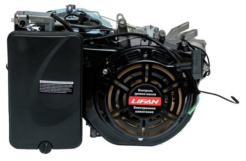 Двигатель бензиновый Lifan 188FD-V конусный вал короткий 54.45 мм (13л. с, 389куб. см, вал конусный, ручной и электрический старт)