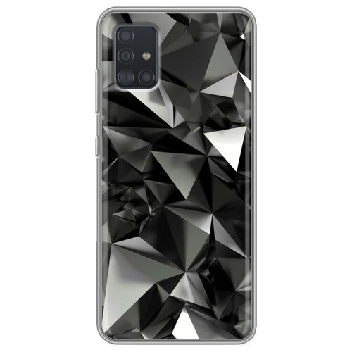 Дизайнерский силиконовый чехол для Самсунг Галакси А51 / Samsung Galaxy A51 Черные кристаллы матовый силиконовый чехол шеврон черный мрамор на samsung galaxy a51 самсунг гэлакси а51