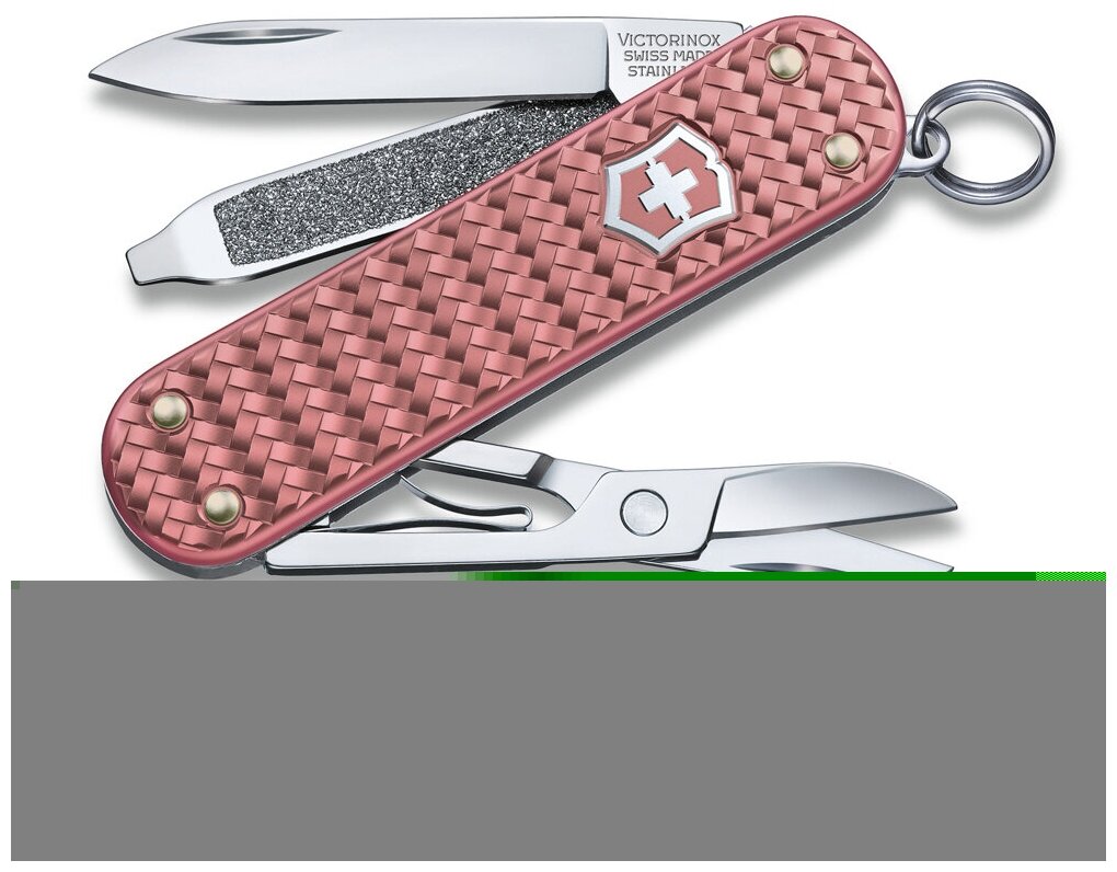 Нож-брелок VICTORINOX Classic SD Precious Alox Gentle Rose, 58 мм, 5 функций, розовый