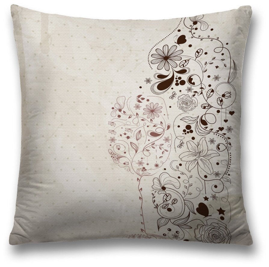 Наволочка декоративная на молнии, чехол на подушку JoyArty "Цветочный образ" 45х45 см