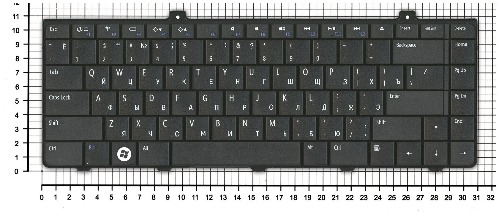 Клавиатура для ноутбука Dell Inspiron 1440 русская черная