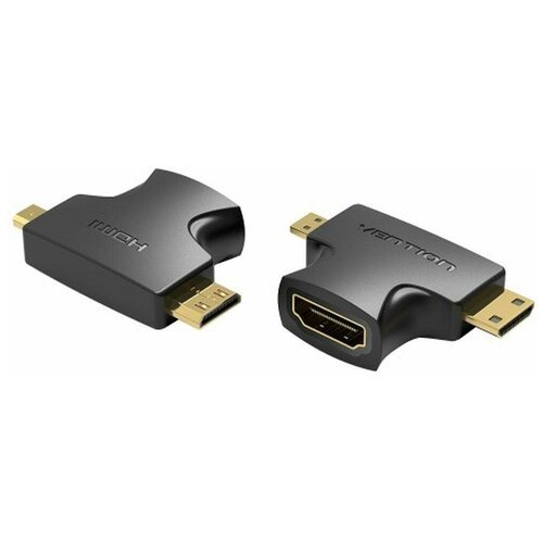 Адаптер-переходник VENTION HDMI 19F/Mini HDMI+Micro HDMI переходник vention mini hdmi extension cable 1m black abaaf