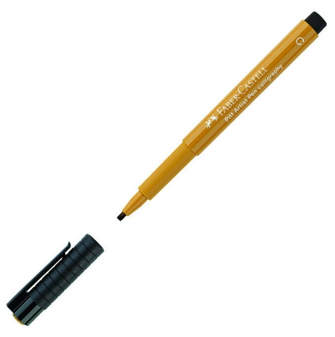 Ручка капиллярная Faber-Castell "Pitt Artist Pen Calligraphy" (2.5мм, каллиграфический узел) цвет 268 зеленое золото (167568)