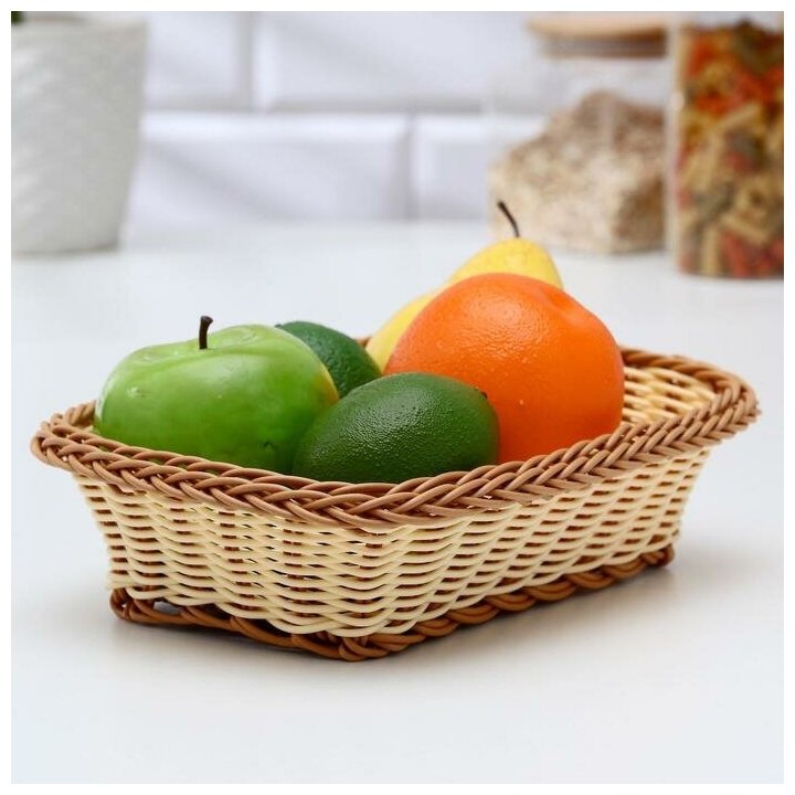 Корзинка для фруктов и хлеба Доляна «Молочный шоколад» 24×17 см