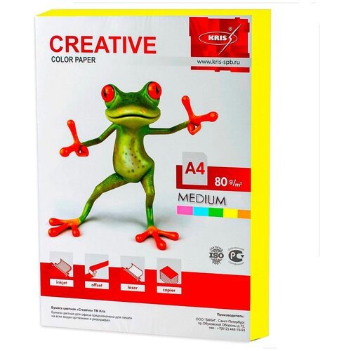 Бумага Creative БОPR-250Ж A4/80г/м2/250л./желтый медиум универсальная