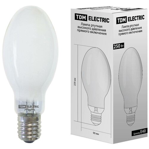 фото Лампа ртутная высокого давления прямого включения дрв 250 вт е40 tdm sq0325-0020 (упаковка 5 шт) tdm еlectric