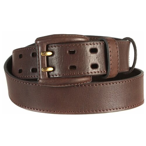 фото Ремень/ремень мужской/натуральная кожа/mayger/а-рн-6004/коричневый/110/цельнокроеный/пряжка с двумя язычками/подарочная коробка