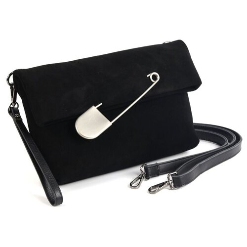 фото Женская кожаная сумка 73560 блек замша cidirro