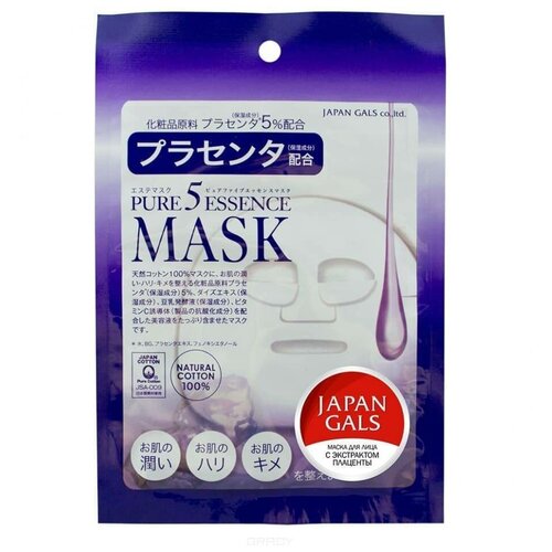 Маска с плацентой Pure5 Essential, Japan Gals 1 шт