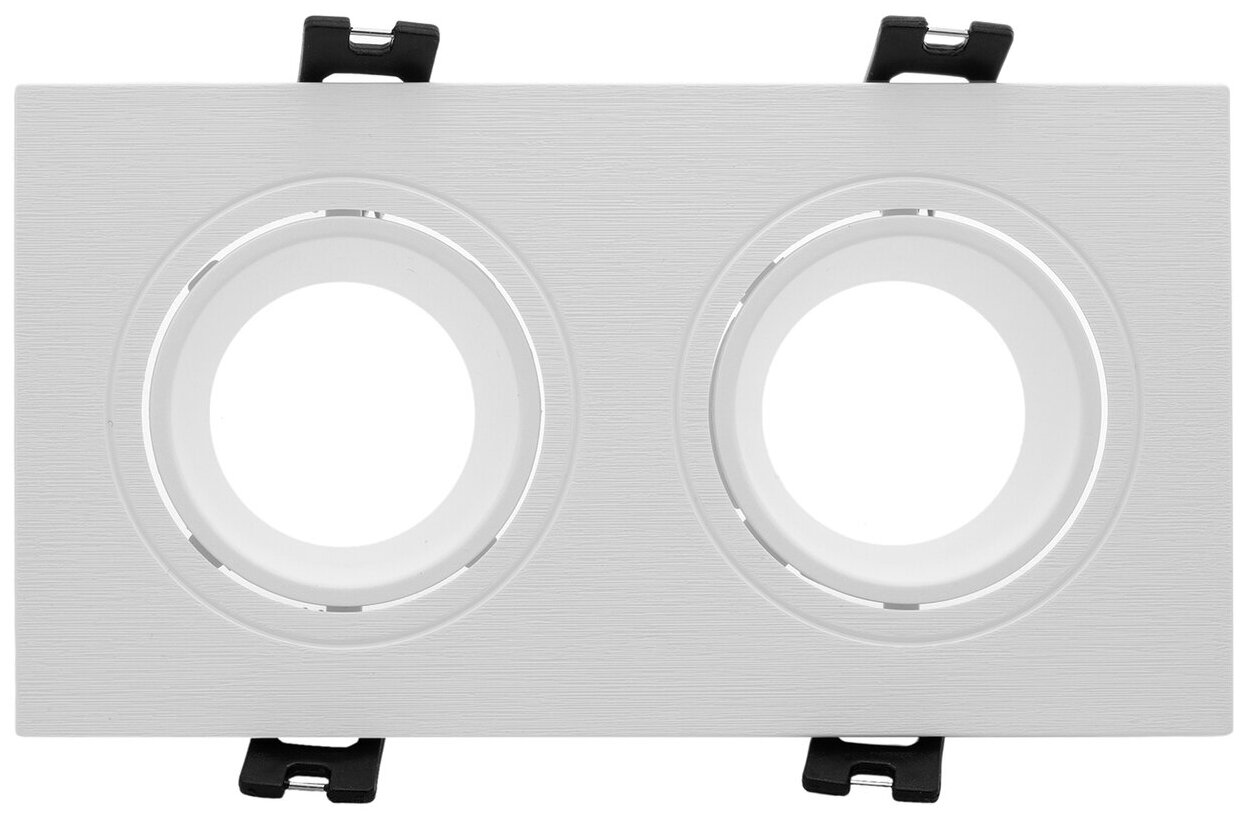 Двойной встраиваемый потолочный прямоугольный светильник Maple Lamp KVADRO2, GU10, белый, поворотный, арт. RS-05-GU10-02SD-WHITE - фотография № 9