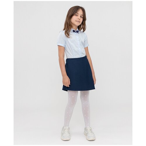 Юбка-шорты ассиметричная синяя Button Blue для девочек, модель 222BBGS61041000, размер 134