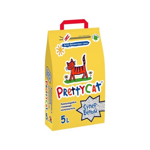 Pretty Cat Комкующийся наполнитель Супер Белый 5л 4,2 кг 22811 (2 шт) prettycat prettycat наполнитель комкующийся cупер белый с лавандой 2 кг