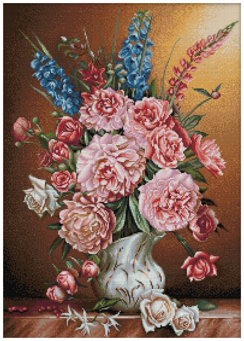 Алмазная вышивка Пионы с люпинами (АЖ-1815) - картина стразами Алмазная живопись - фото №7