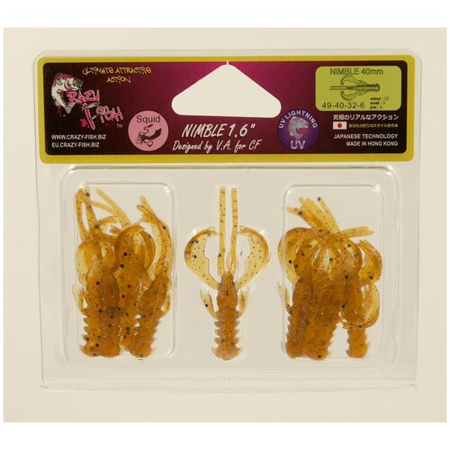 Приманка силиконовая Crazy Fish Nimble 1.6' 4см (49-40-32-6)