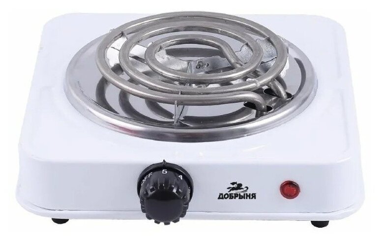 Эл.плита Добрыня DO-2205W 1000Вт 1-комф спираль Белая (12)