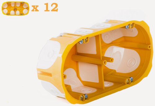 Изображение товара Kopos 50. Двухместный герметичный подрозетник в дерево, гипсокартон, глубина 50 мм KPL 64-50/2LD, комплект 12 шт.