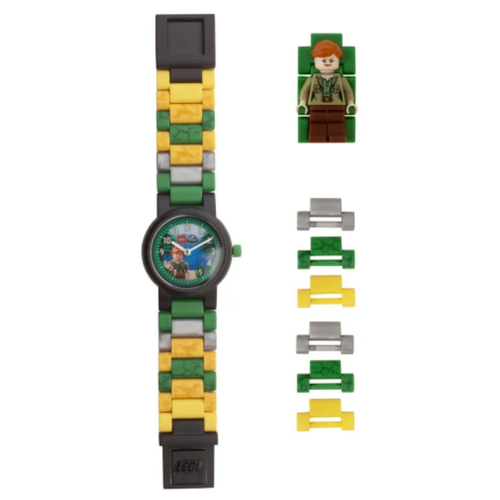 Наручные часы LEGO JURASSIC WORLD Claire, часы на руку для мальчиков (Город Лего) с минифигурой на ремешке детские