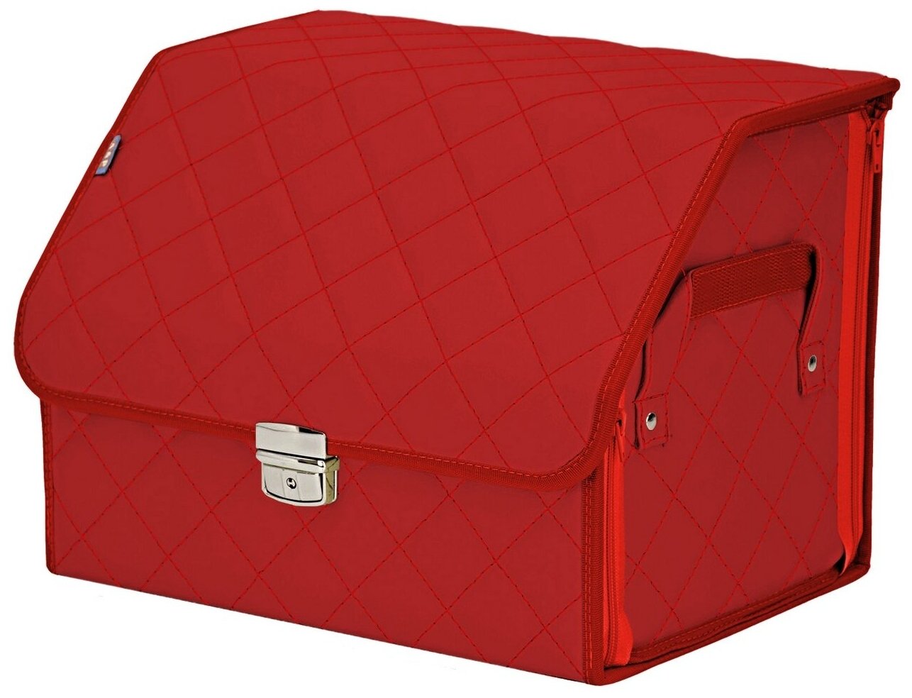 Органайзер-саквояж в багажник "Союз Премиум" (размер M). Цвет: красный с красной прострочкой Ромб.